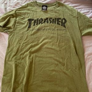 Dark green Thrasher skateboard women’s short sleeve shirt